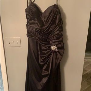 Black silky prom dress